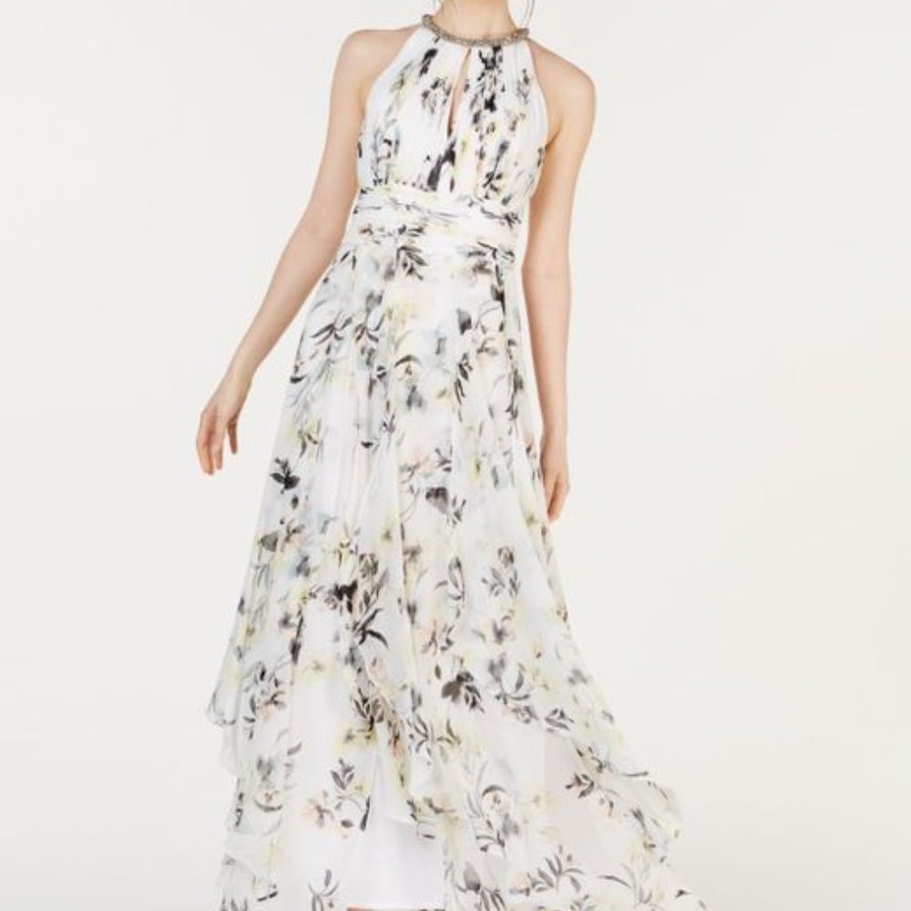 Floral Halter neck Gown